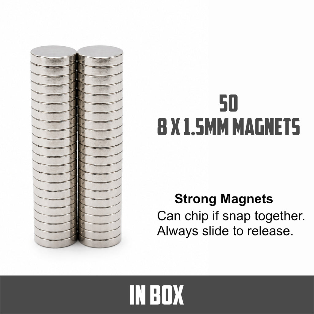 8 mm x 1.5 mm Round Disk Neodymium Magnets