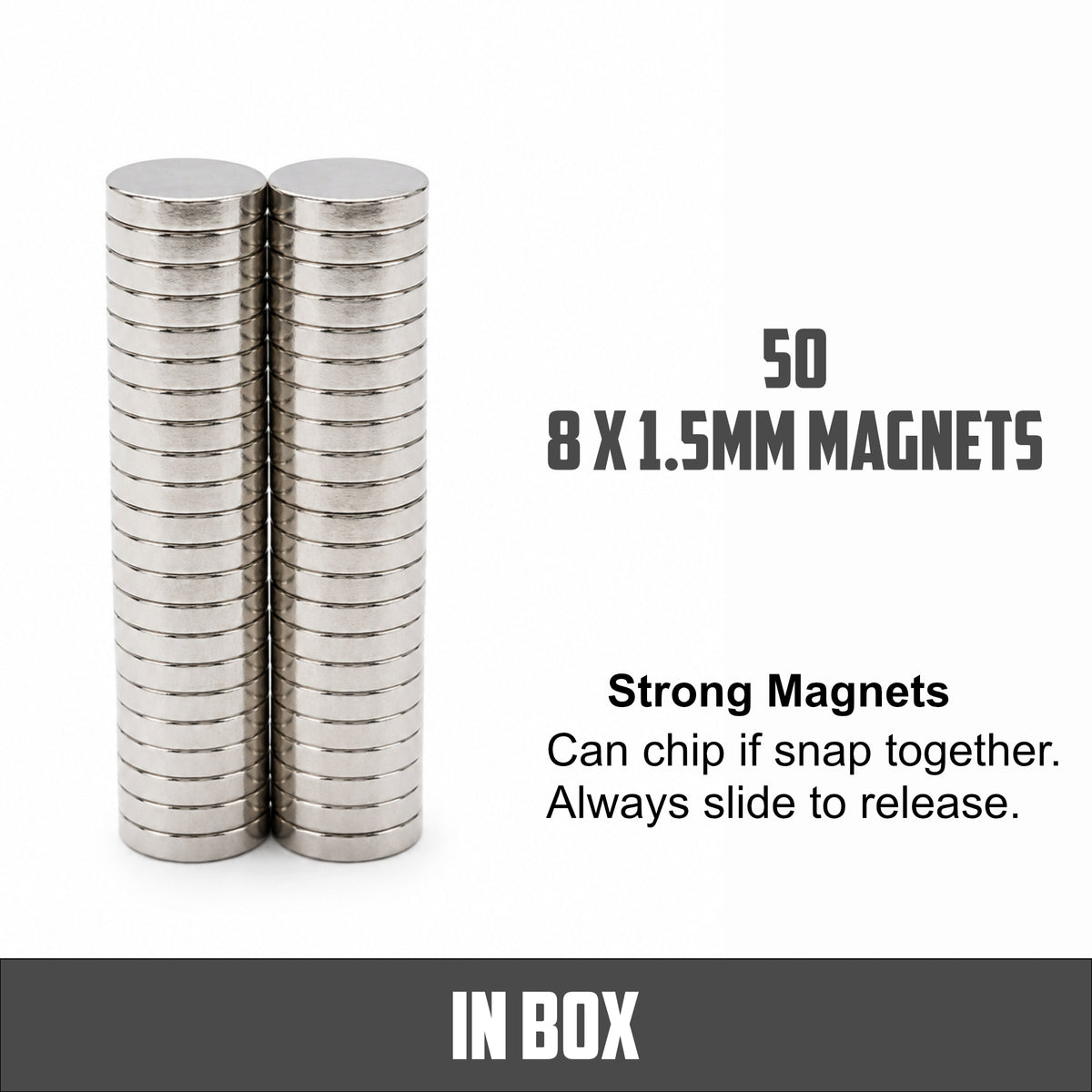8 mm x 1.5 mm Round Disk Neodymium Magnets